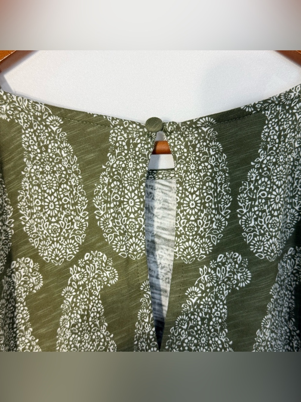 Boden Olive Green Paisley Print Sleeveless Shift Dress US 6 UK 10 NWT - Picture 4 of 6